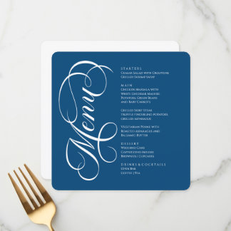 Elegant modern Menu Blue and White