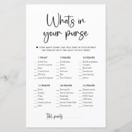 Elegant Modern Script | What's In Your Purse Game