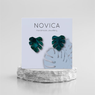 Elegant Monstera Leaf Earring Display Card