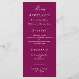 Elegant Mulberry Wedding Menu