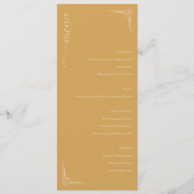 Elegant Mustard Minimalist Menu (Frente)