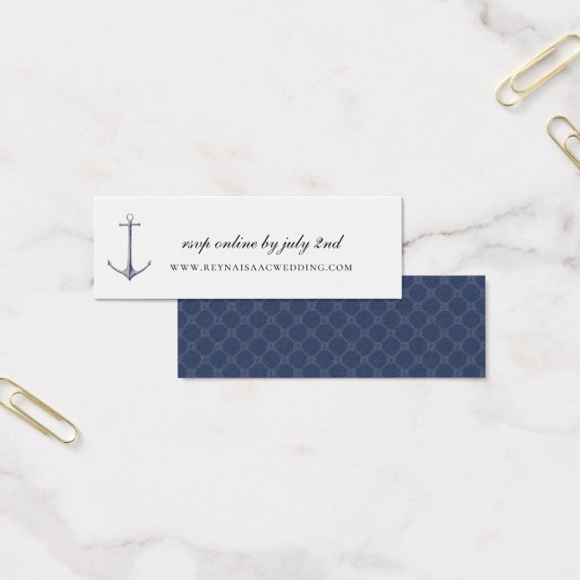 Elegant Nautical Anchor Wedding Website RSVP (Escritótio)