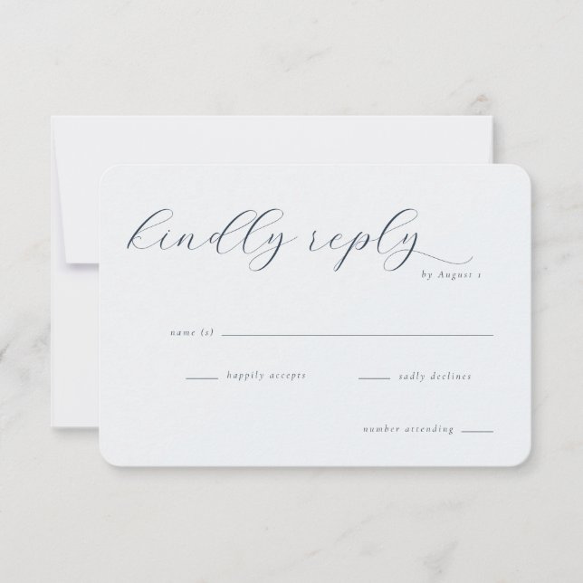 Elegant Navy Minimalist RSVP (Frente)