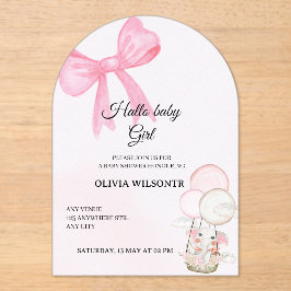 Elegant Pink Bow Baby Girl Shower 