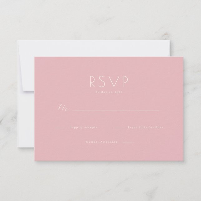 Elegant Pink Minimalist RSVP (Frente)