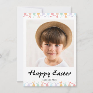 Elegant Pretty Pastel Chic Photo Happy Easter Card