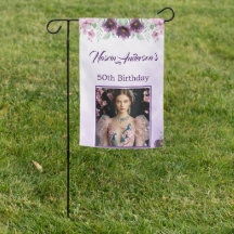Elegant Purple Floral Birthday Invitation