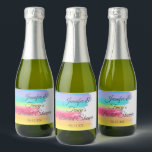 Elegant Rainbow Personalized Bridal Shower Mini<br><div class="desc">Beautiful rainbow bridal shower mini champagne label with pretty,  artistic paint strokes full of bright color. This chic,  colorful wedding party favor is perfect for an artistic LGBTQ couple or a gay and lesbian event. Personalize with the couple's names.</div>