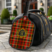 Elegant Red Gold Tartan Monogrammed Corporate 