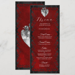 Elegant red Gothic Wedding Menu