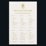 Elegant Regency Era Blue and Gold Bridal Shower<br><div class="desc">Make your bridal shower both fun and interactive with our Vintage Blue Regency Cameo Bridal Shower “What’s In Your Purse?” Bridal Shower Game. Inspired by the romance of a Regency-era soirée, this exquisite design features a graceful gold silhouette cameo, an ornate crest, and a classic blue and cream damask backdrop....</div>