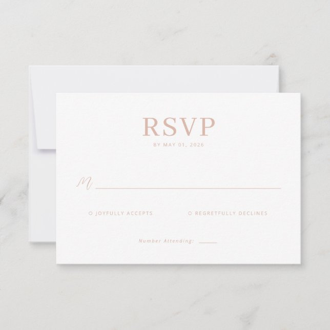 Elegant Rose Gold RSVP Card (Frente)