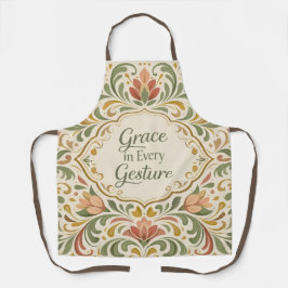 Elegant Rosemaling Floral Pattern with Quote