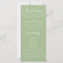 Elegant Sage Green Floral Weding Program