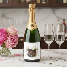 Elegant Sage Pastel Wildflower Crest Photo Wedding