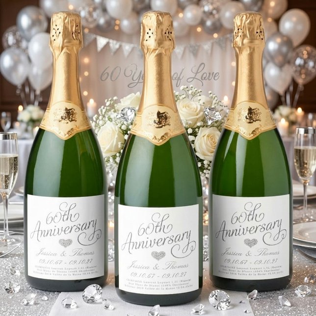 Elegant Script 60th Diamond Wedding Anniversary (Criador carregado)