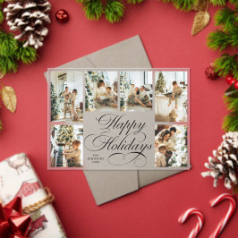 Elegant Script Family Photo Collage Christmas Card
