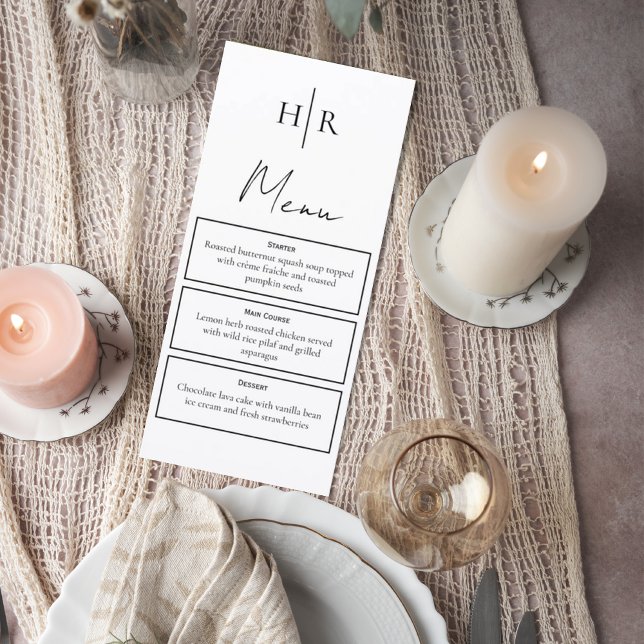 Elegant Script & Modern Serif Reception Menu (Criador carregado)