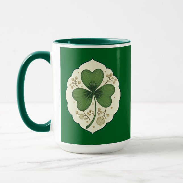 Elegant Shamrock St Patrick’s Day - caneca (Esquerda)