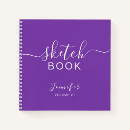 Elegant Sketchbook Your Name Script Purple