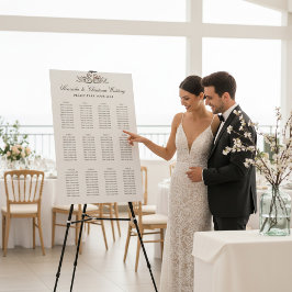 Elegant Swan Love Script Wedding Seating Chart