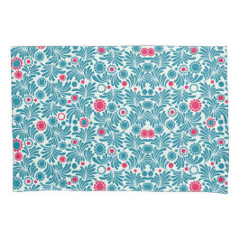 Elegant Teal and Magenta Foliage Pattern