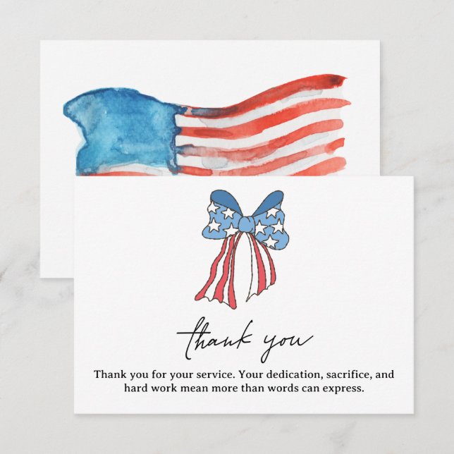 Elegant Thank You For Your Service Card (Frente/Verso)