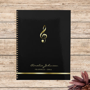 Elegant Treble Clef Music 2025 - Planejador Anual