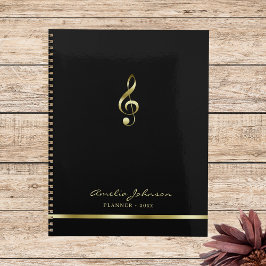 Elegant Treble Clef Music 2026 - Planejador Anual