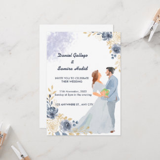 Elegant Watercolor, convite ilustrado para o casam