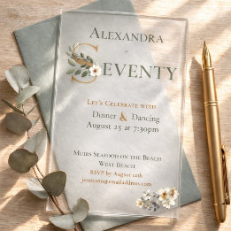 Elegant Watercolor Floral 70th Birthday 