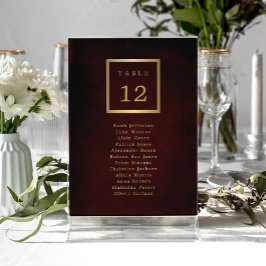 Elegant wedding guests seating chart table number