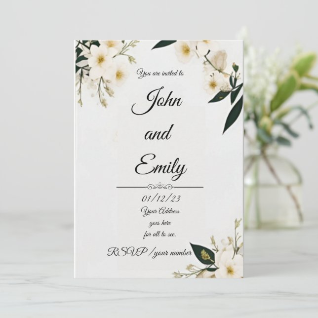 "Elegant Wedding Invitation Suite" (Em pé/Frente)