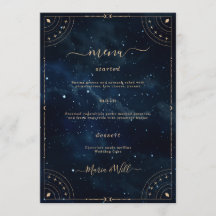 Elegant Wedding Starry Night Weding Menu