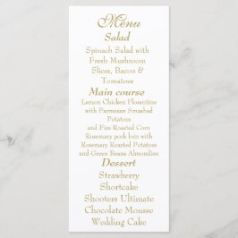 Elegant White & Gold Menu card