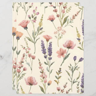 Elegant Wild flower Patterned Scrapbook Paper