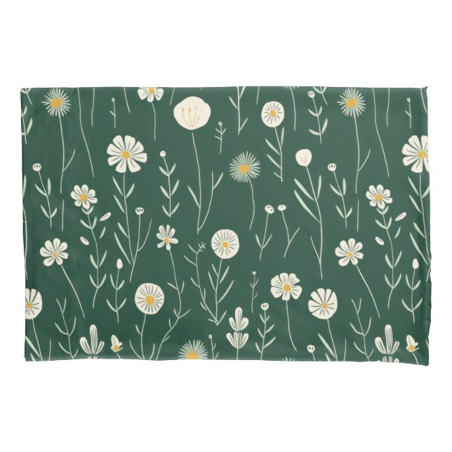 Elegant Wildflower Pattern on Dark Green  (Frente-Esquerda)