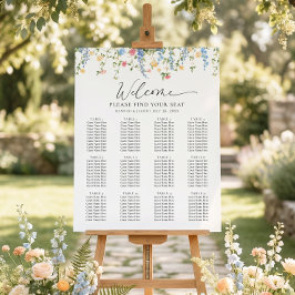Elegant Wildflower Wedding Seating Chart Poster