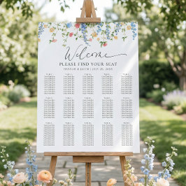 Elegant Wildflower Wedding Seating Chart Poster