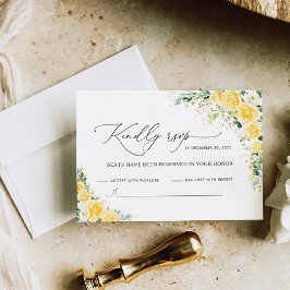 Elegant Yellow Wedding RSVP Card