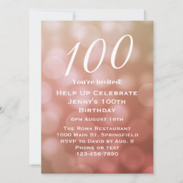 Elegante 100º Convite de Aniversário para Ela em R