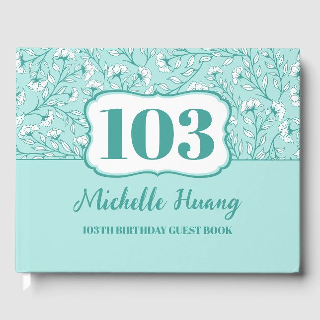 Elegante 100º Livro de Convidados de Aniversário (Frente)