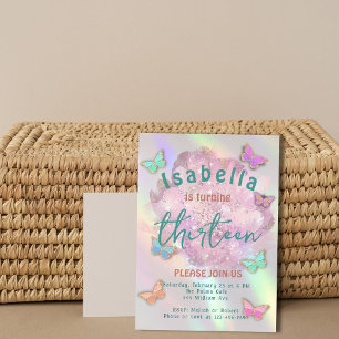 Elegante 13 Convite de aniversário Girl