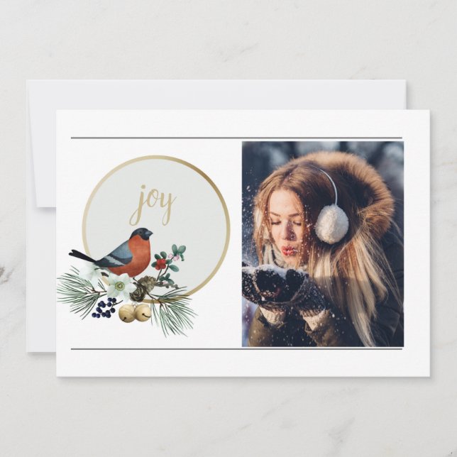 Elegante 1 Foto Winter Robin, JOY Christmas (Frente)