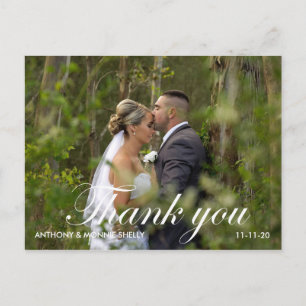 Elegante 2 Fotos De Casamento Com Notas Obrigado P