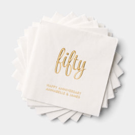 Elegante 50º Aniversário do Casamento Gold Foil Na