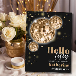 Elegante 50º Convite de aniversário feminino