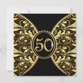 Elegante 50 Aniversário ou Convite de Aniversário
