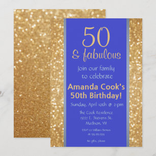 Elegante 50 e Fabuloso 50º Convite de Aniversário