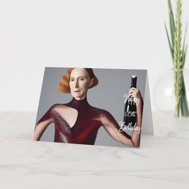 Elegante 60º Cartão de Aniversário para uma Mãe de (Frente)